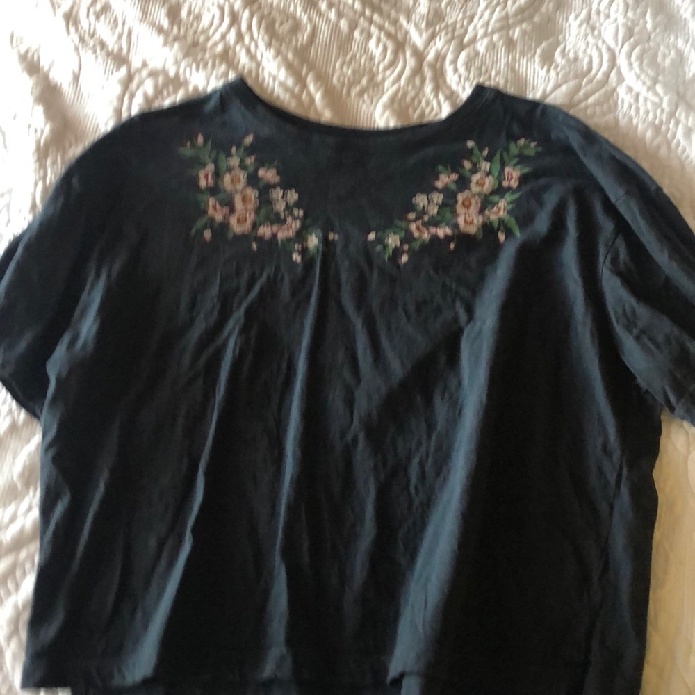 Blue Floral Print Tee